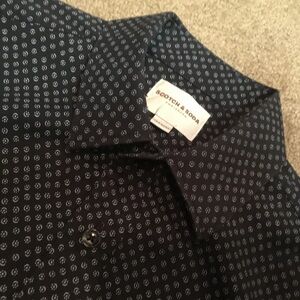 Scotch & Soda Black dress shirt dot pattern Size 15.5 33/34 New condition